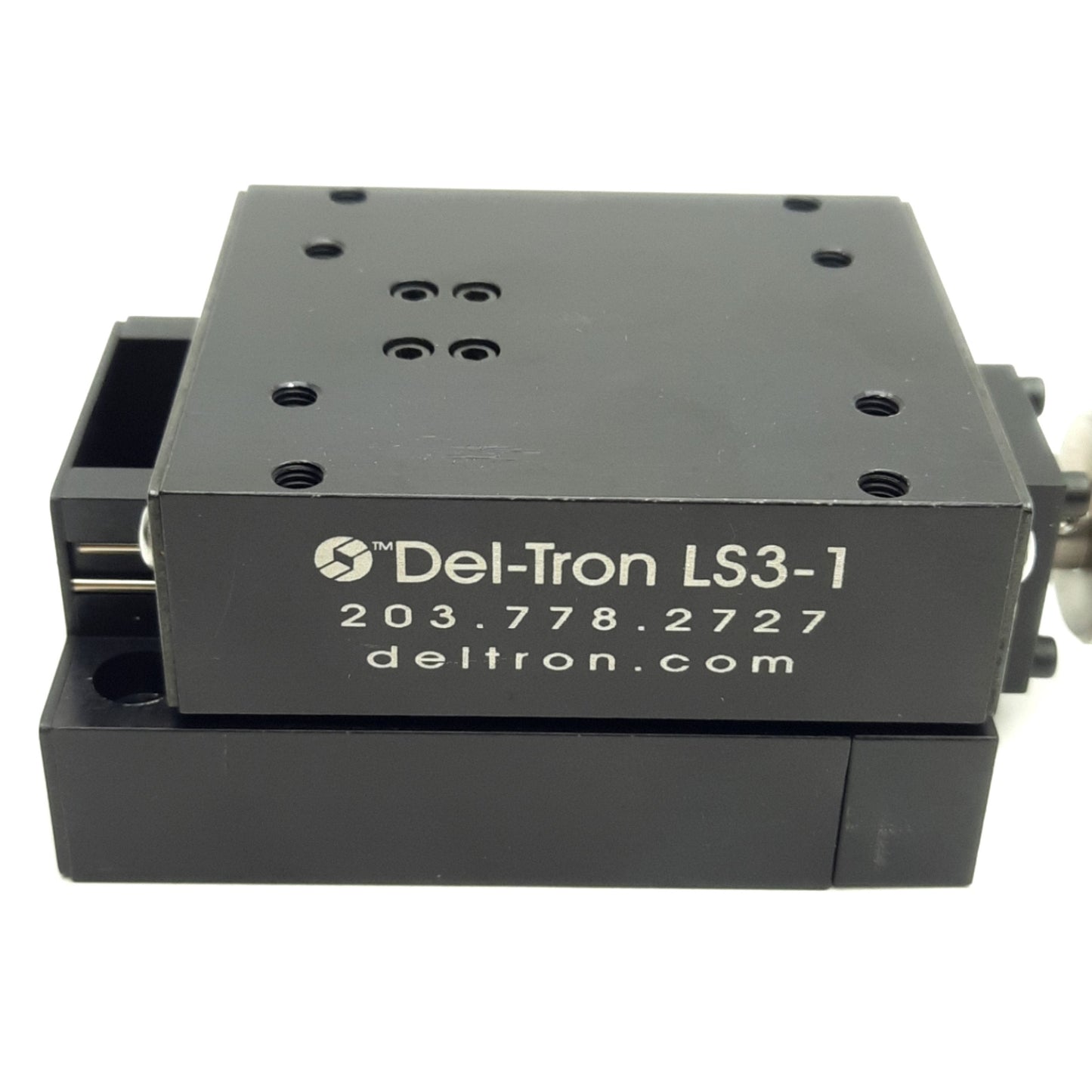 Used Del-Tron LS3-1-B10 Linear Table Manual Posi-Drive Positioning Stage, 1" Travel