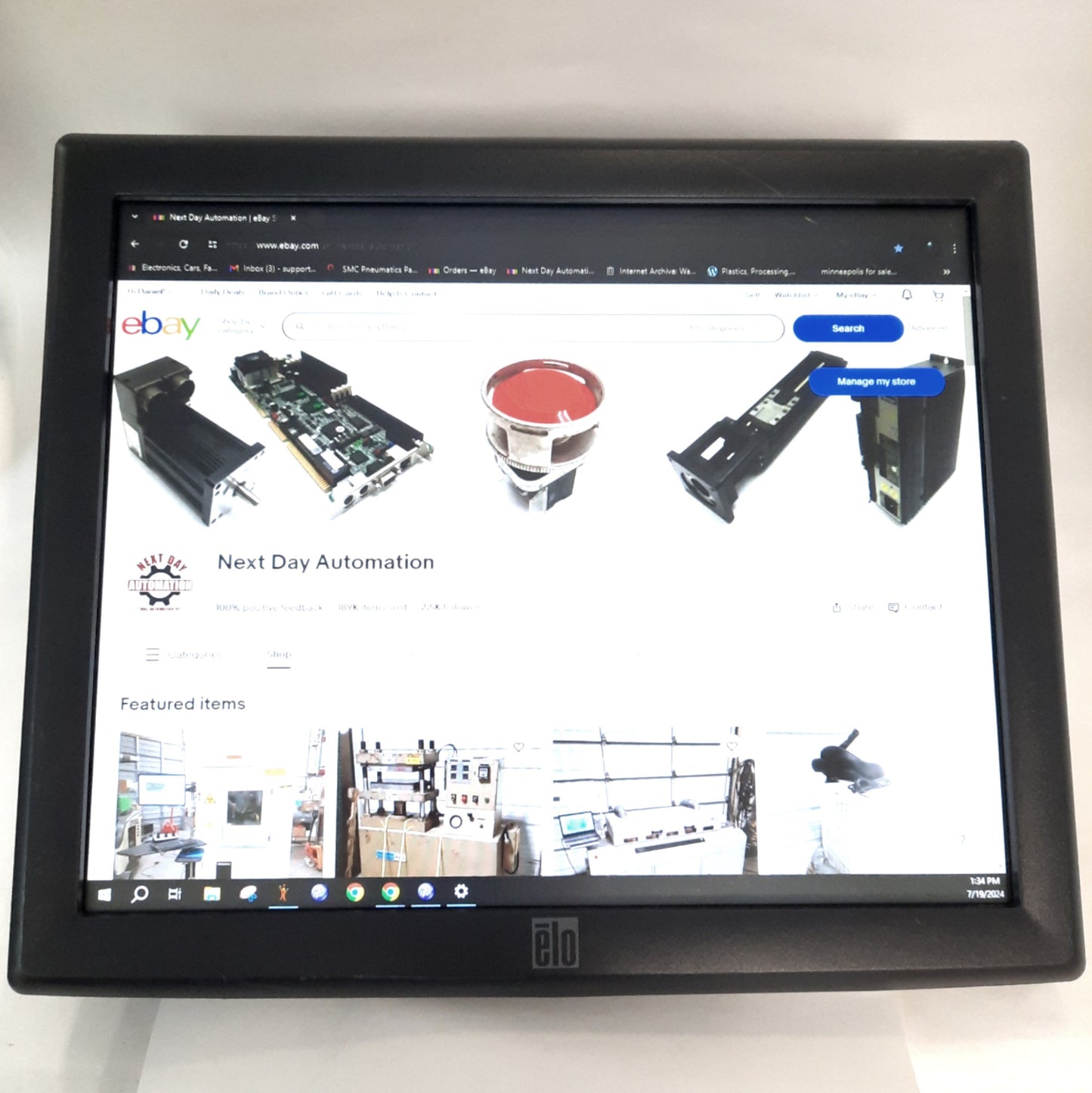 Used Elo ET1715L-8CWB-1-GY-G HD IntelliTouch Monitor, 1280x1024, 5-Wire Resistive