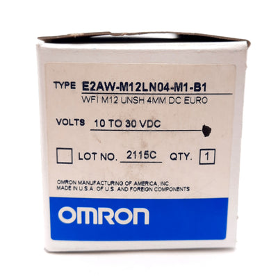 New Omron E2AW-M12LN04-M1-B1 Weld Field Immune Proximity Sensor, 10-30VDC, M12 4-Pin