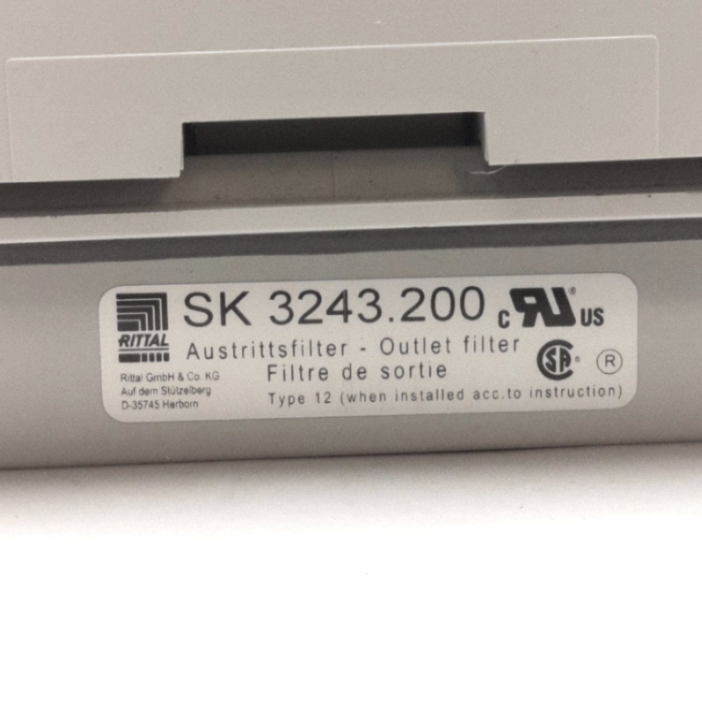 Used Rittal SK3243.200 Enclosure Outlet Filter Housing, 323mm x 323mm x 25mm