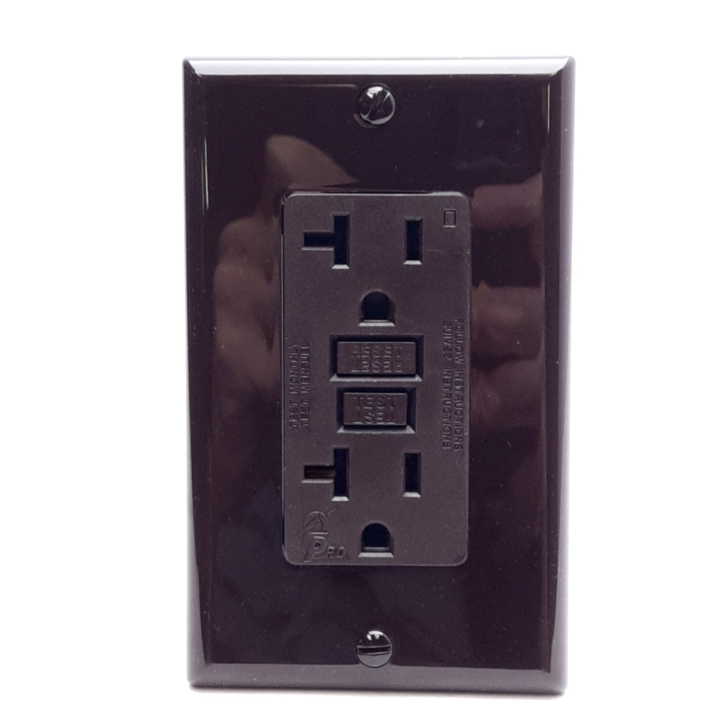Open box Leviton 7899 SmartLockPro GFCI Dual Receptacle, Brown, 125V 20A, NEMA 5-20