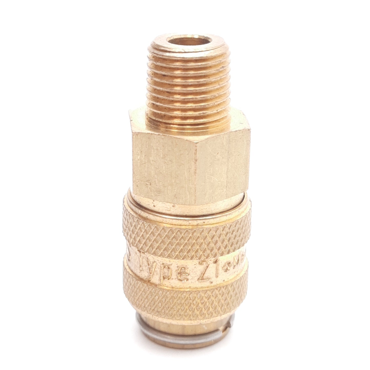 Used Lot of 5 Parker Rectus Type 21 Coupler, Brass, G1/8 Male Thread to ø9mm ID