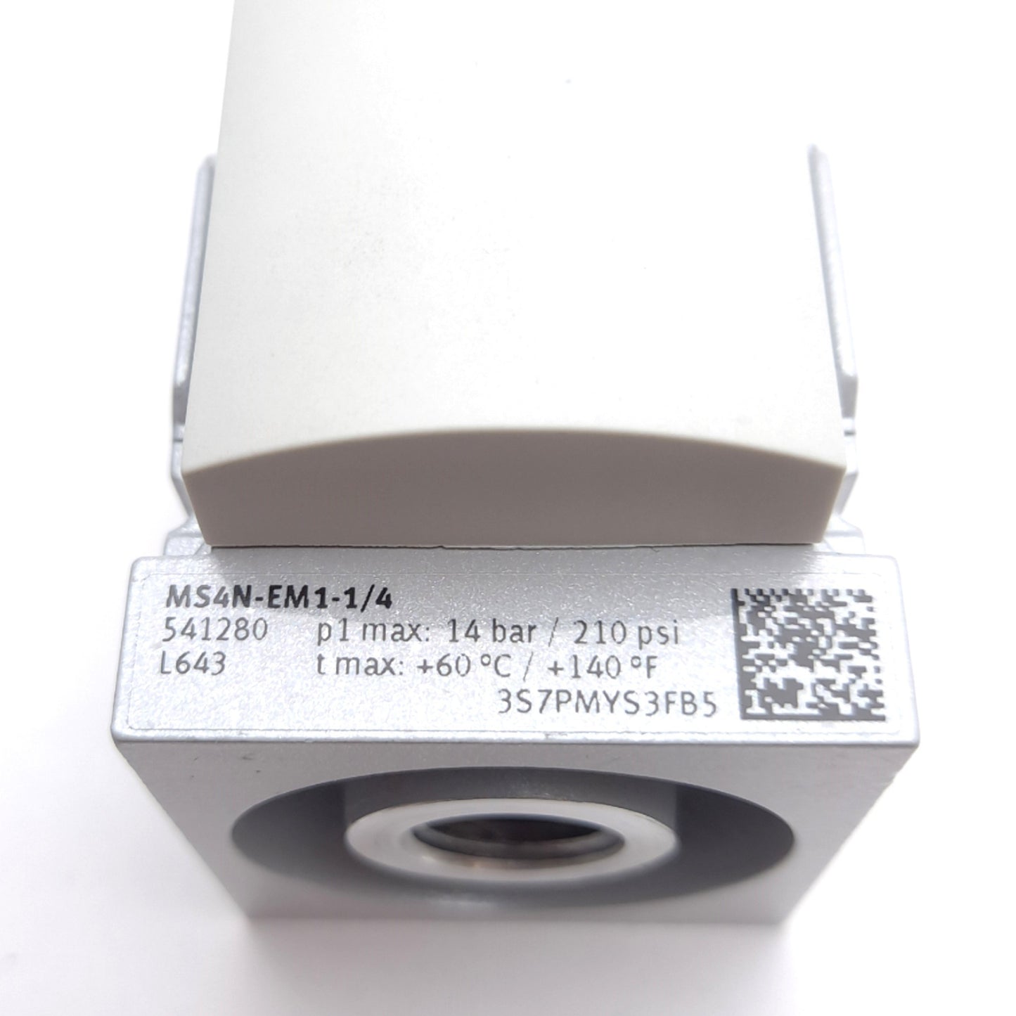 New – Open box Festo MS4N-EM1-1/4 Shut Off Valve, 0-14bar, 1/4in NPT, 2200 l/min, Manual