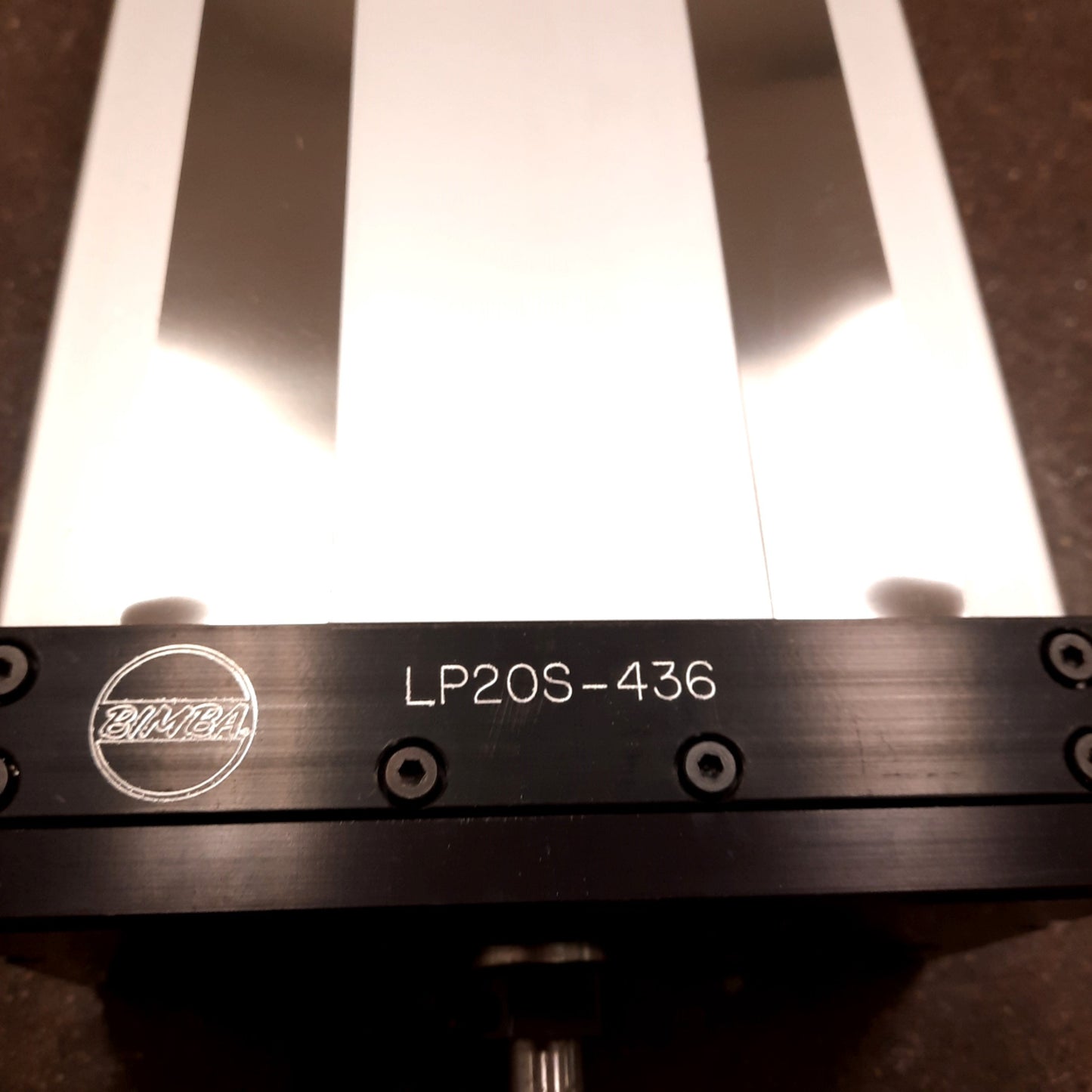 Used Bimba LP20S-436 Linear Actuator 436mm Travel, 5mm Lead, 64.7kN Load, ø12mm Shaft