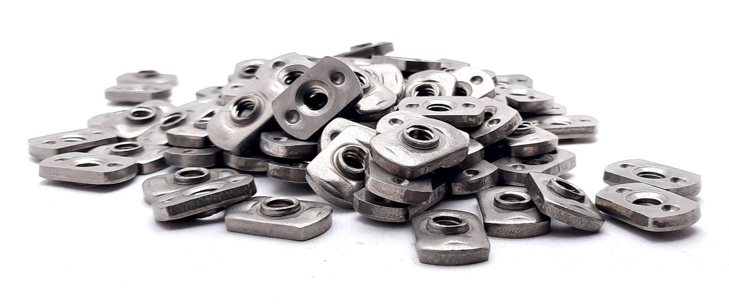 Used Lot of 100 80/20 3686 Slide-in Economy T-Nut Centered Thread 1/4-20 .812"x.505"