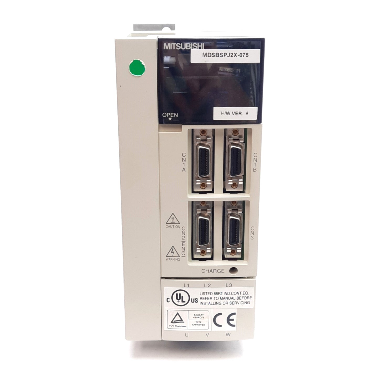 Used Mitsubishi MDSBSPJ2X-075 Spindle Drive Unit, 3PH 200-230VAC Input, 0.75kW Output
