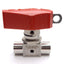 Used Swagelok SS-43GVF4-LL-RD Ball Valve, 500psig, 1/4in NPT, 316 Stainless Steel