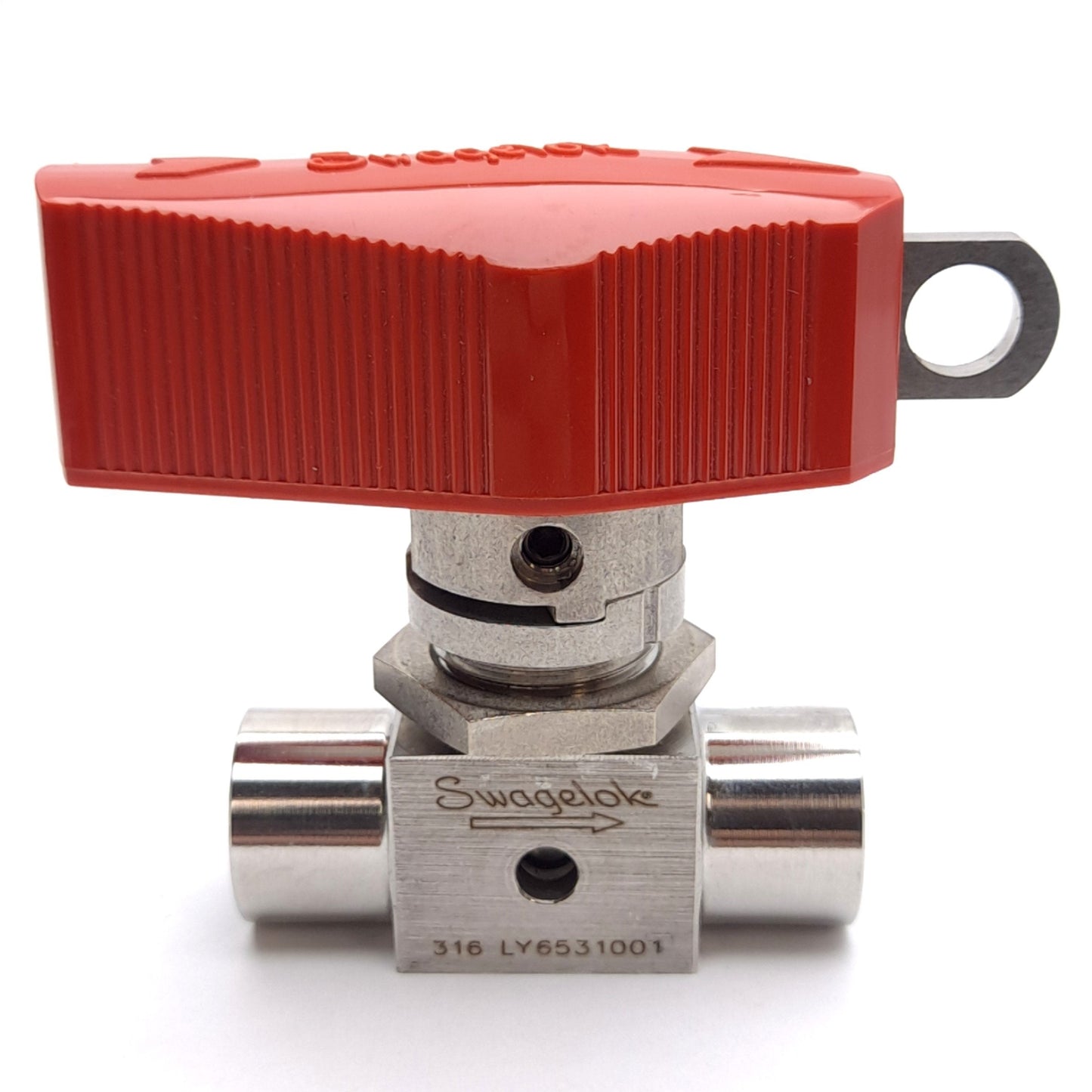 Used Swagelok SS-43GVF4-LL-RD Ball Valve, 500psig, 1/4in NPT, 316 Stainless Steel