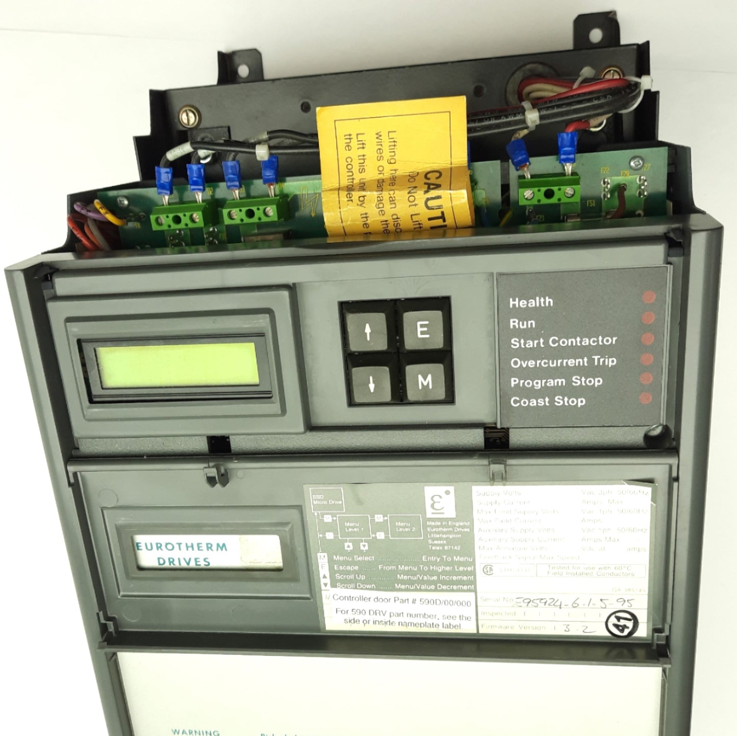 Used Eurotherm Drives 955DBR751 DC Motor Drive 480/230V 3-Ph AC Supply, 7.5HP Output