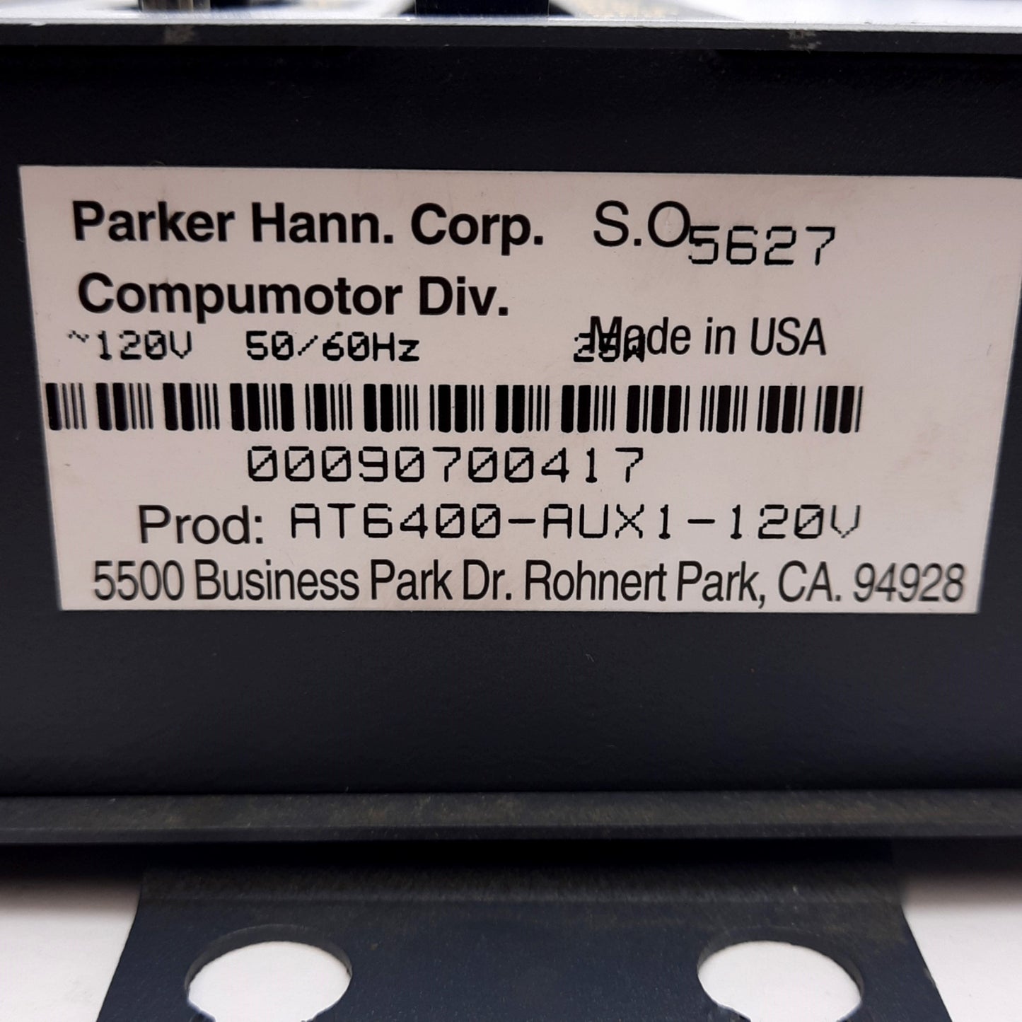 Used Parker AT6400-AUX1-120V 4-Axis Indexer Controller, 120VAC 1.5A *Damaged Clamps*