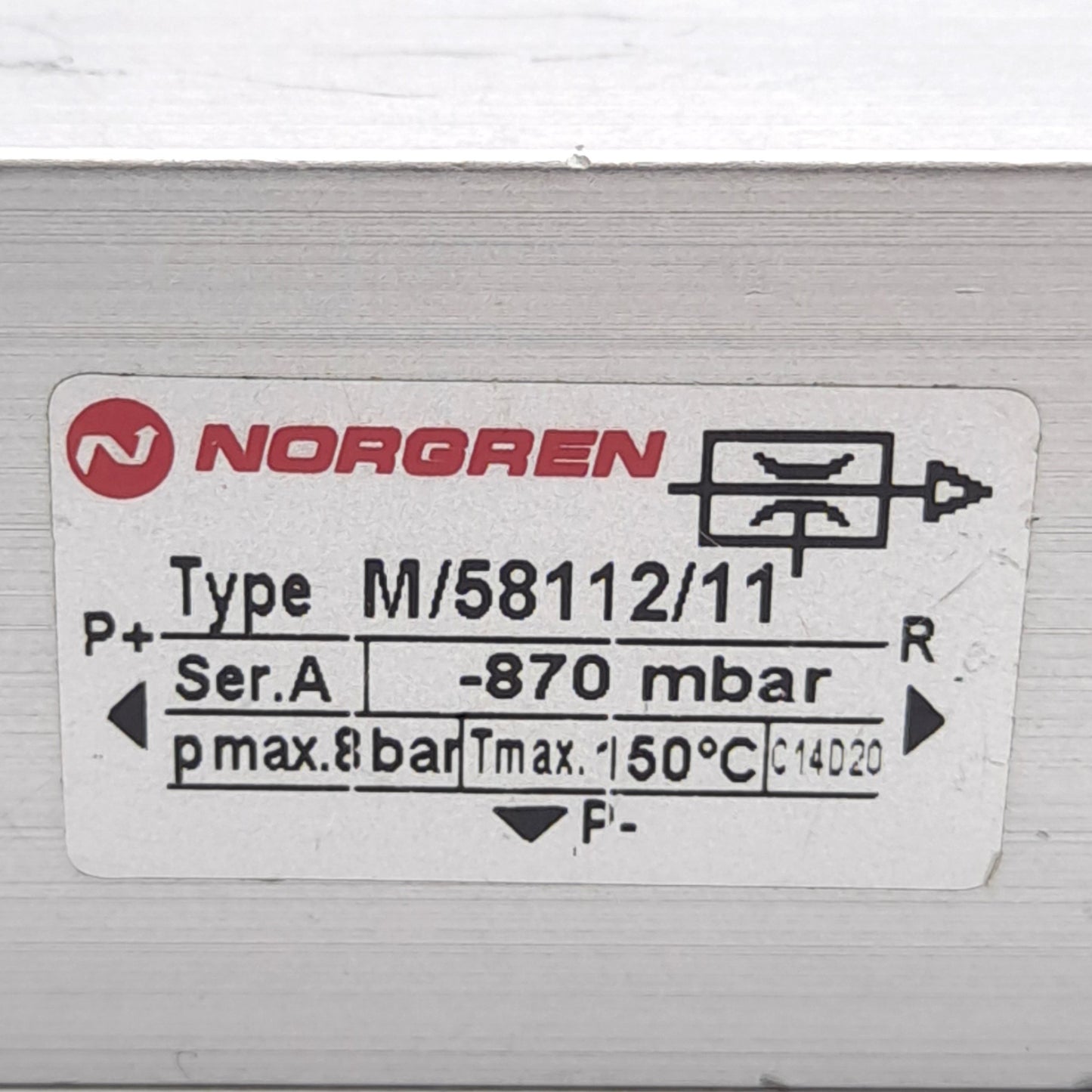 Used Norgren M/58112/11 Vacuum Pump, 1/4in ISO G, -0.9bar Vacuum, 55 nl/min