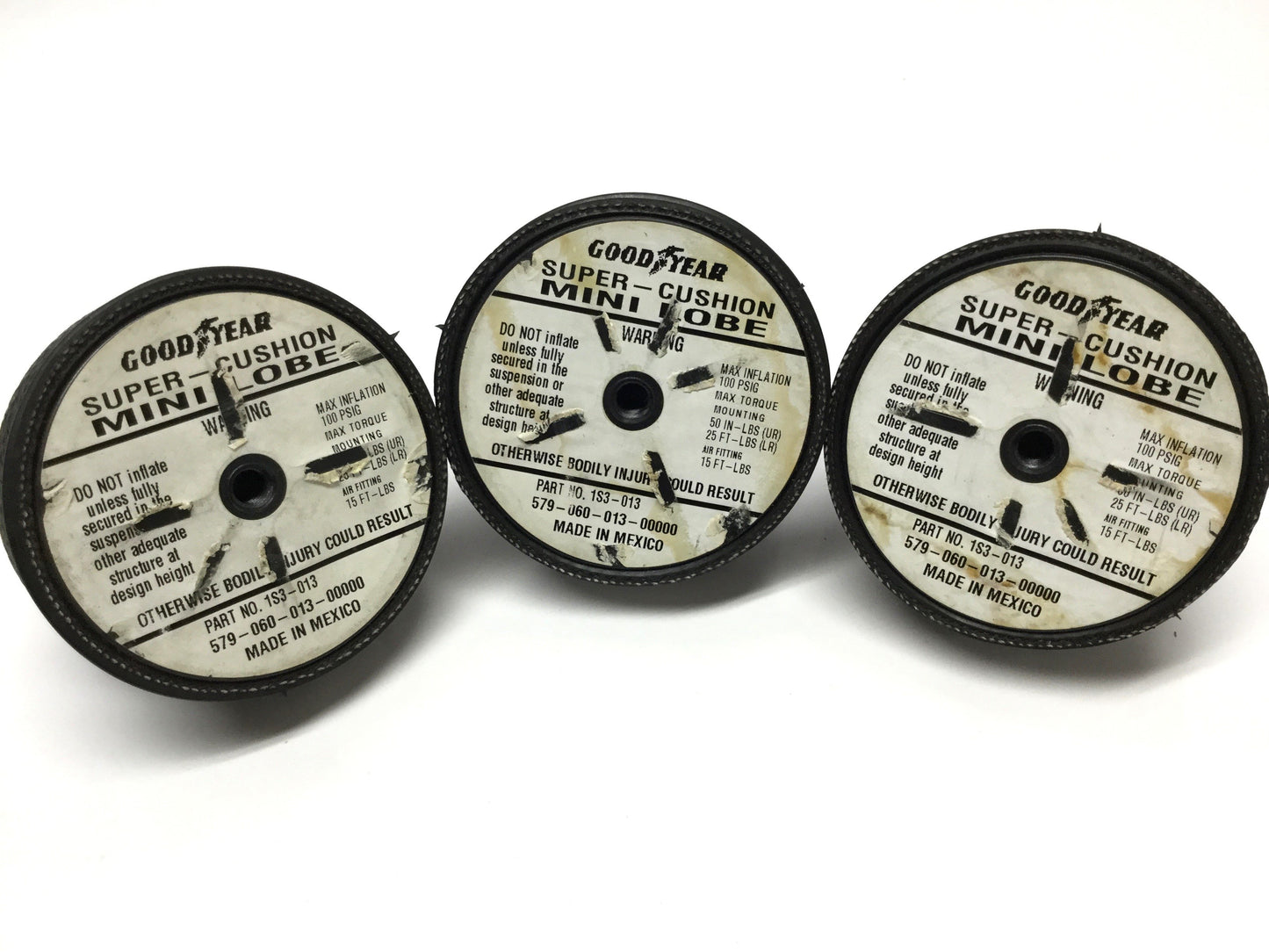 Used Lot of 3 Goodyear IS3-013 Super Cushion Air Spring Suspension Mount 100psi