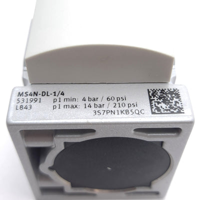 New – Open box Festo MS4N-DL-1/4 Soft Start Valve, 4-14bar, 2000 l/min, 1/4in NPT Ports