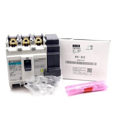 New Fuji Electric EW50AAG-3P040 Earth Leakage Circuit Breaker 3-Pole 100-230VAC 40A