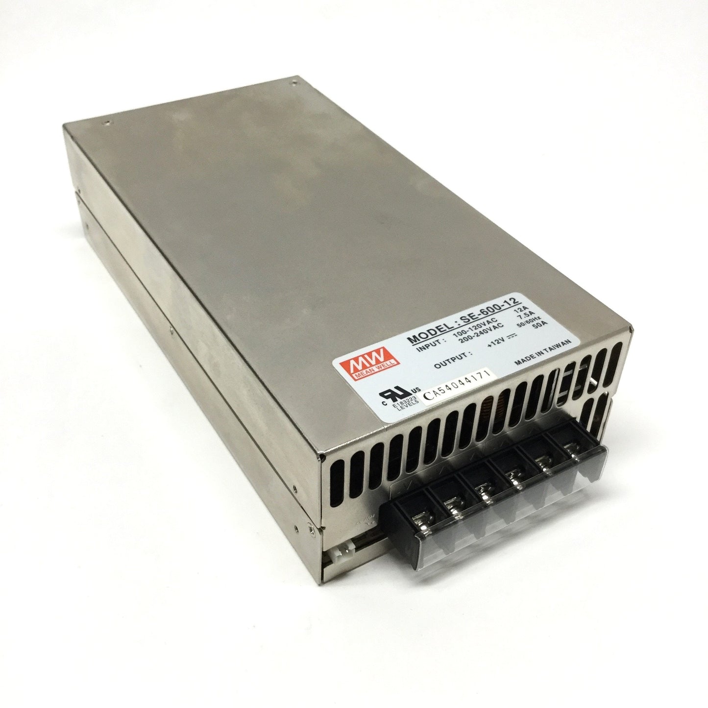 Used Mean Well SE-600-12 Power Supply 100-120/200-240VAC Input, 12VDC 50A 600W Output