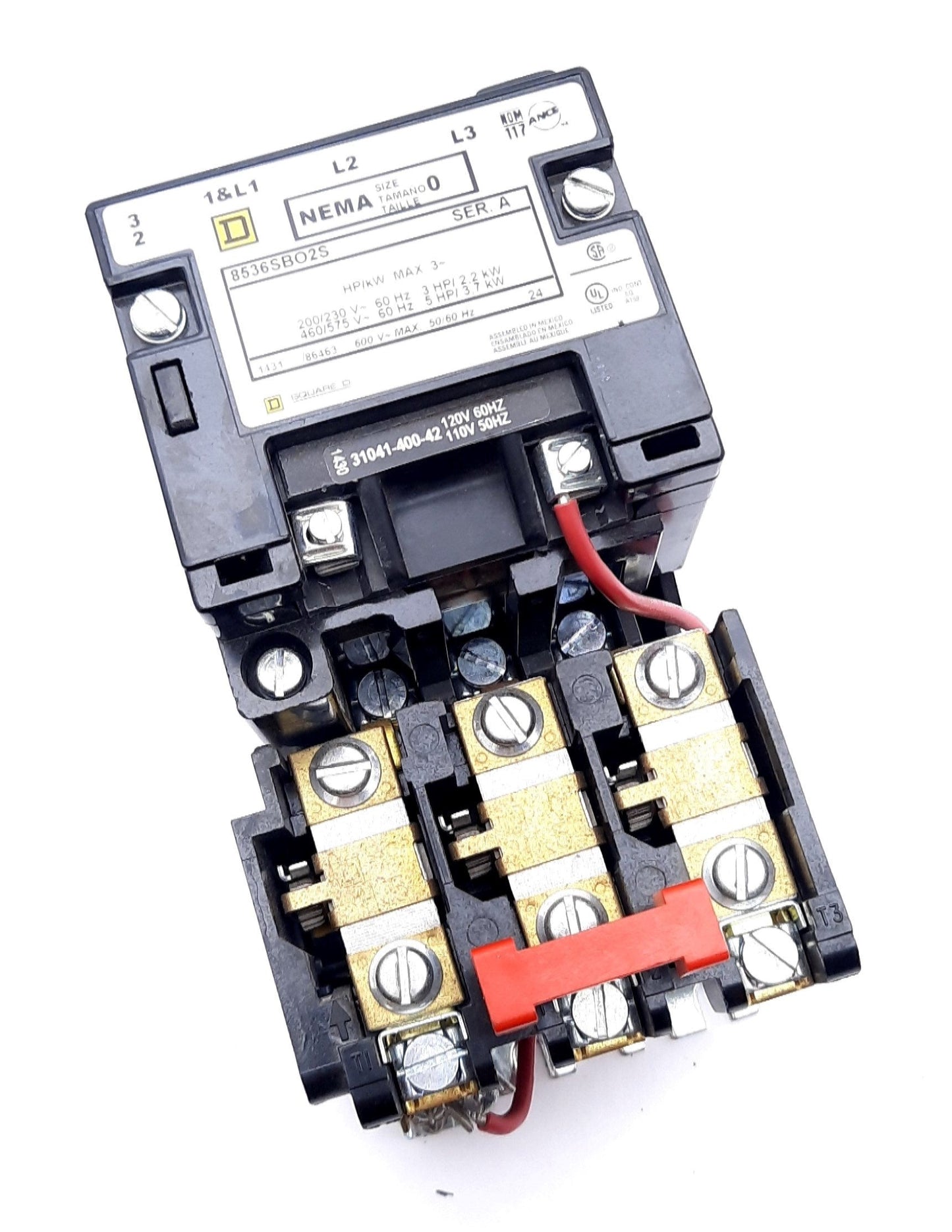 Used Square D 8536SBO2S Magnetic Motor Starter 3 Pole 600VAC 18A 3 Phase 5HP