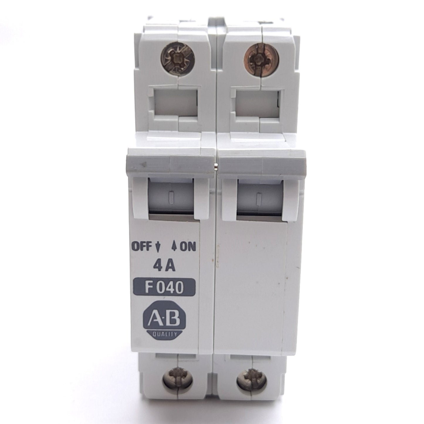 Used Allen Bradley 1492-CB2 F040 Circuit Breaker, 2-Pole, 4A 480VAC/65VDC Rated