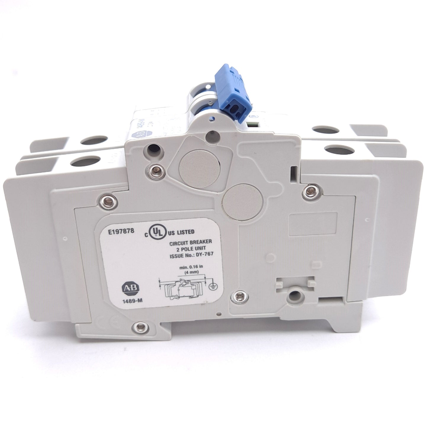 Used Allen Bradley 1489-MC020 Circuit Breaker, 2-Pole, 2A 480Y/277VAC Rated