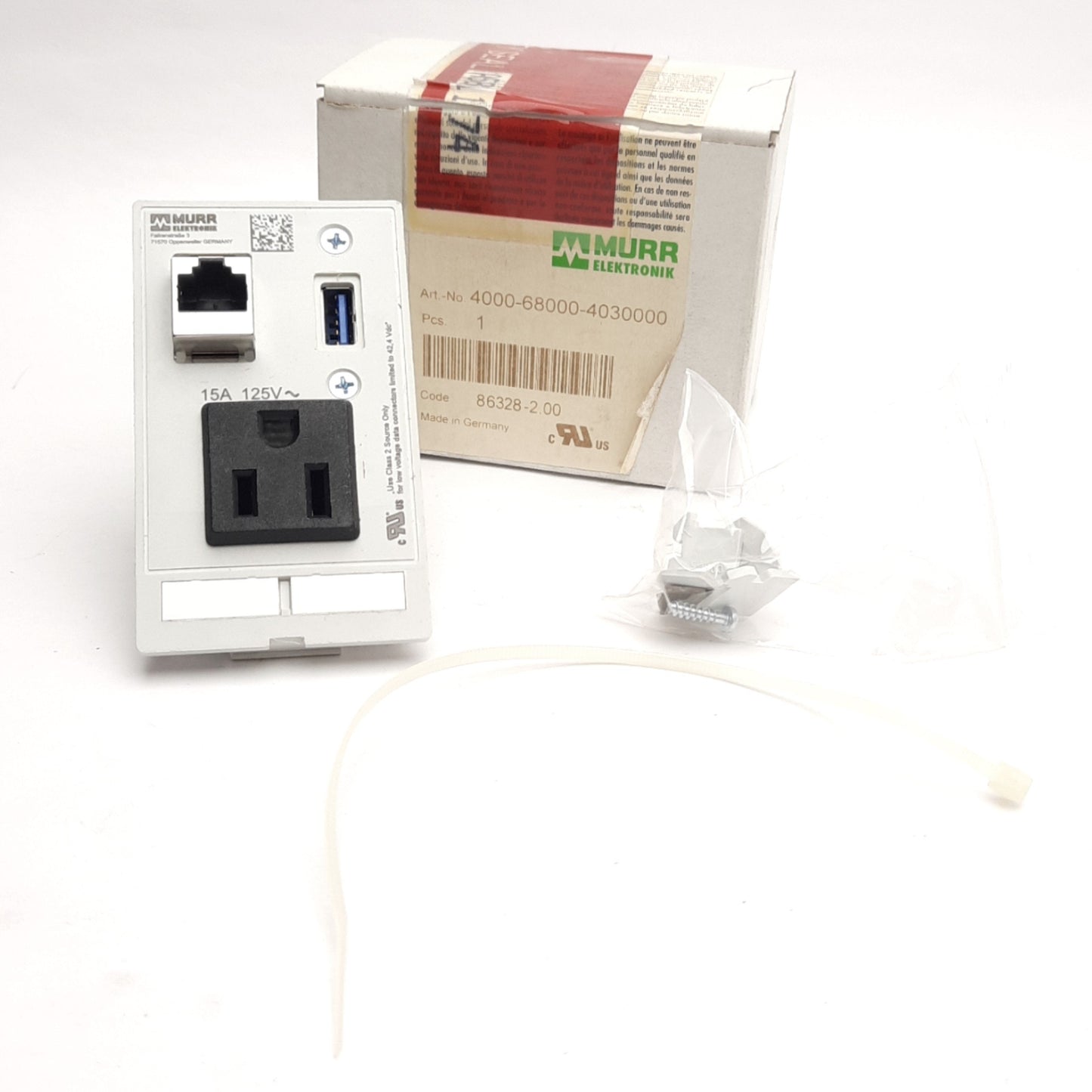 New Murr Elektronik 4000-68000-4030000 Front Panel Interface, 125VAC 15A