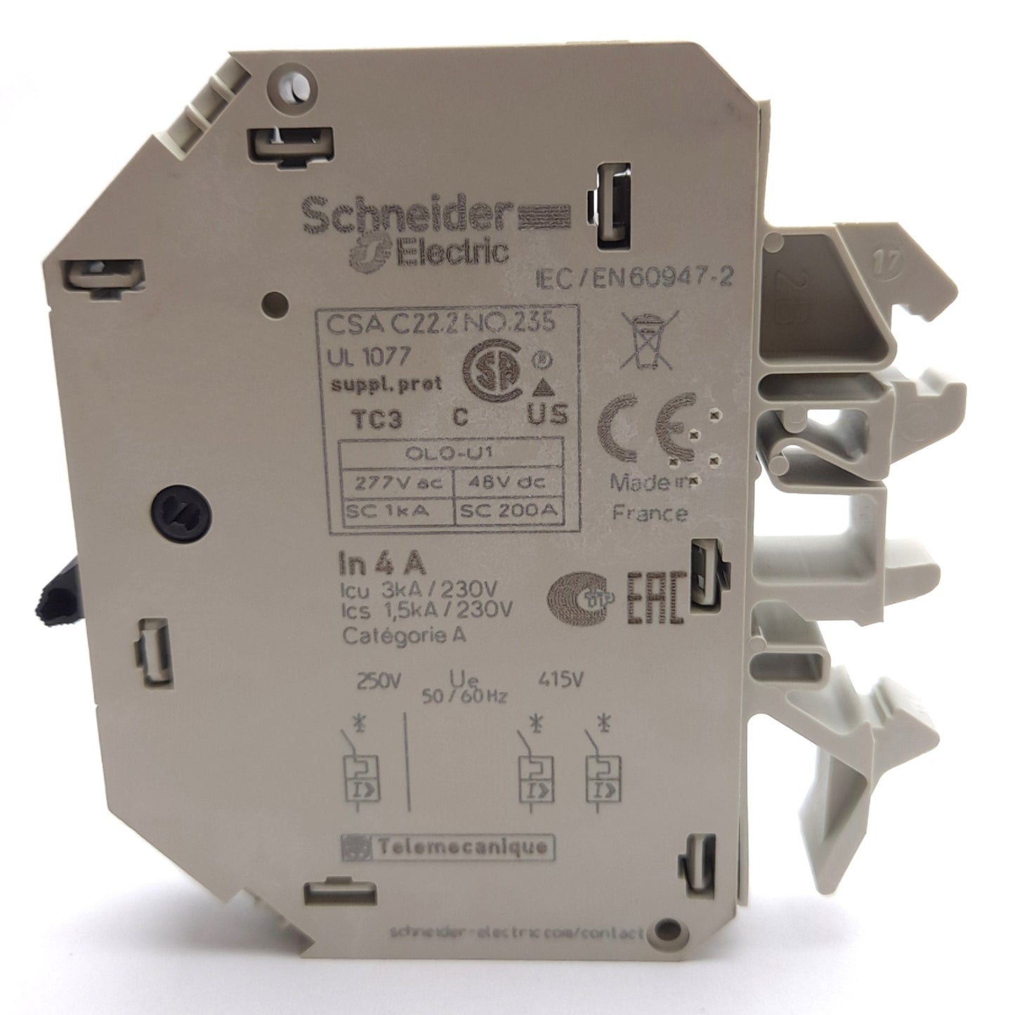 New – Open box Lot of 2 Schneider Electric GB2CB09 Circuit Breaker, 1-Pole, 4A 277VAC/48VDC