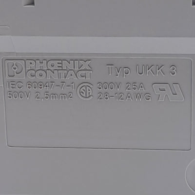 New – Open box Lot of 10 Phoenix Contact UKK 3 2770011 Terminal Block, 2-Level, 24A 500V Rated