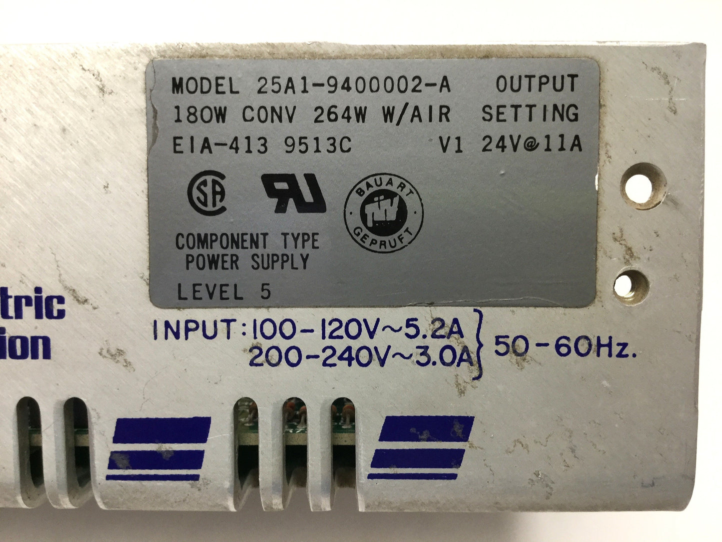 Used ACME Standard 25A1-9400002-A Power Supply 115/230VAC In, 24VDC 11A OUT 264W