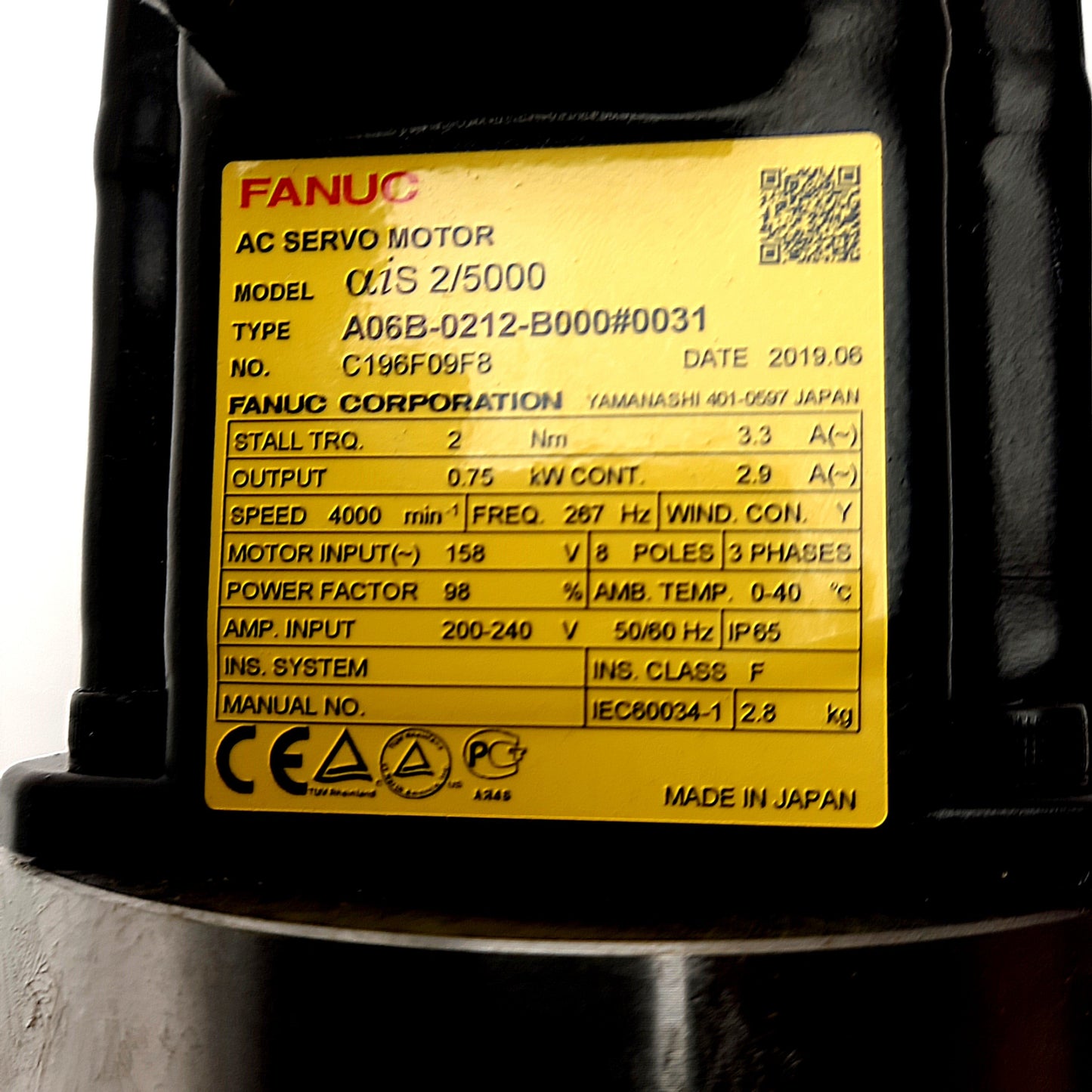 New – Open box Citizen K16-U17BK102ASSY Z2-Axis Built-In Servo Motor For Citizen K16 CNC Lathe