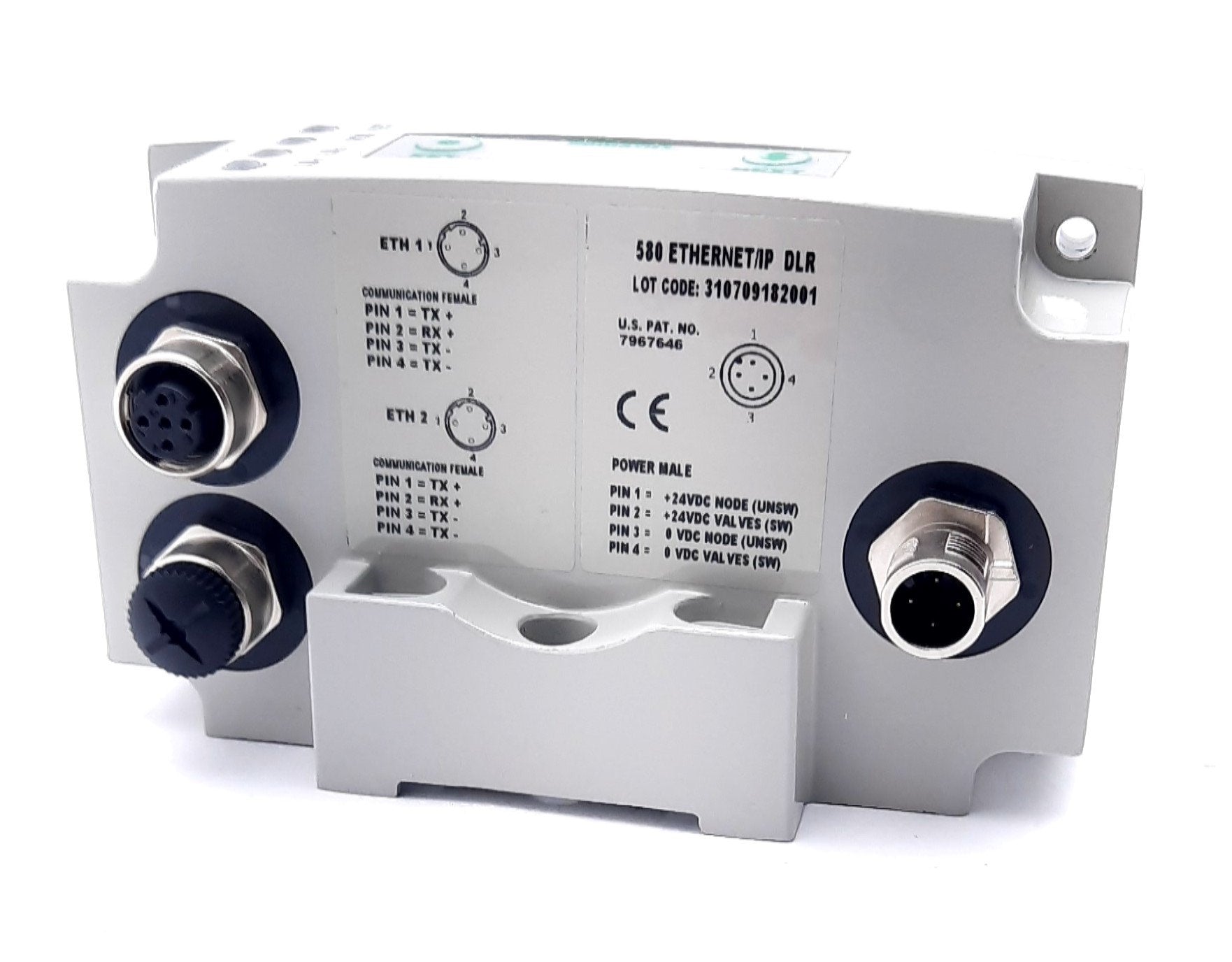 Numatics P580AEED1010A00 Ethernet Module 580 Series 24VDC, 4A, 4 Pin M ...