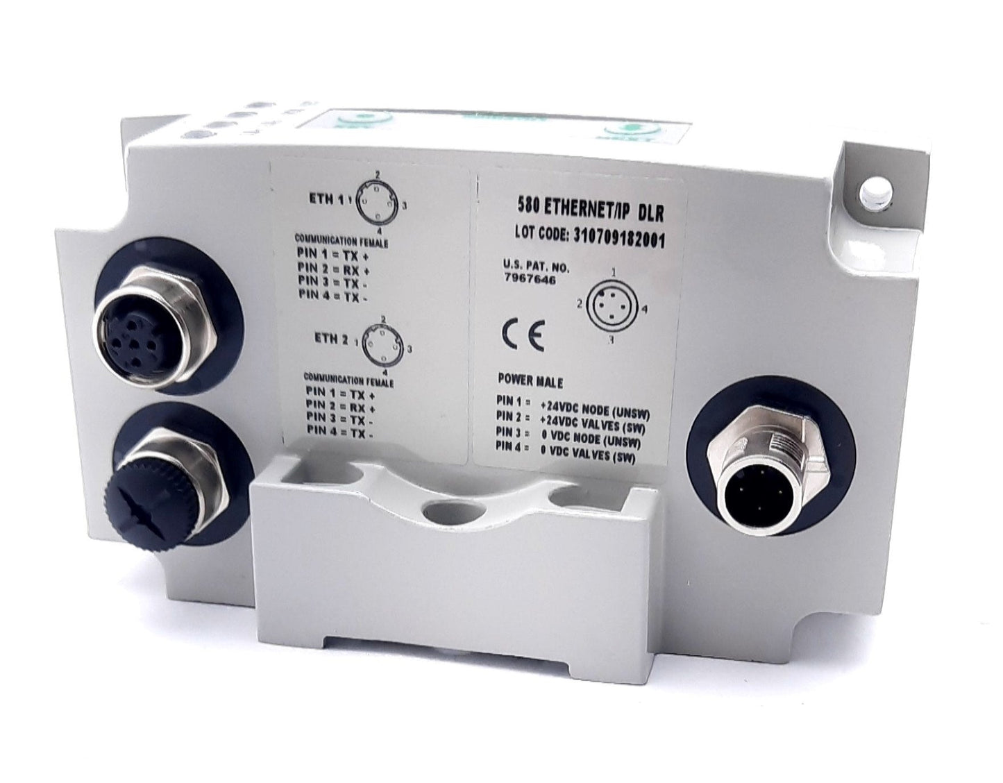 New Numatics P580AEED1010A00 Ethernet Module 580 Series 24VDC, 4A, 4 Pin M12 Male