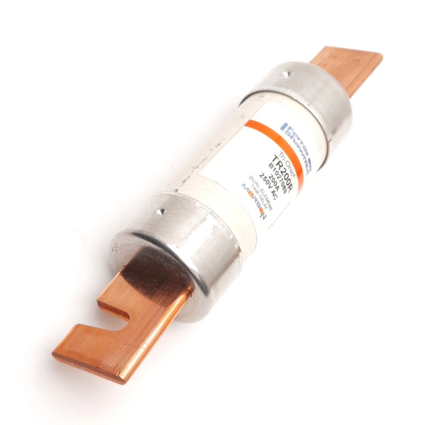 New – Open box Ferraz Shawmut Mersen TR200R Tri-Onic Time Delay Fuse, 250VAC 200A, Class RK5