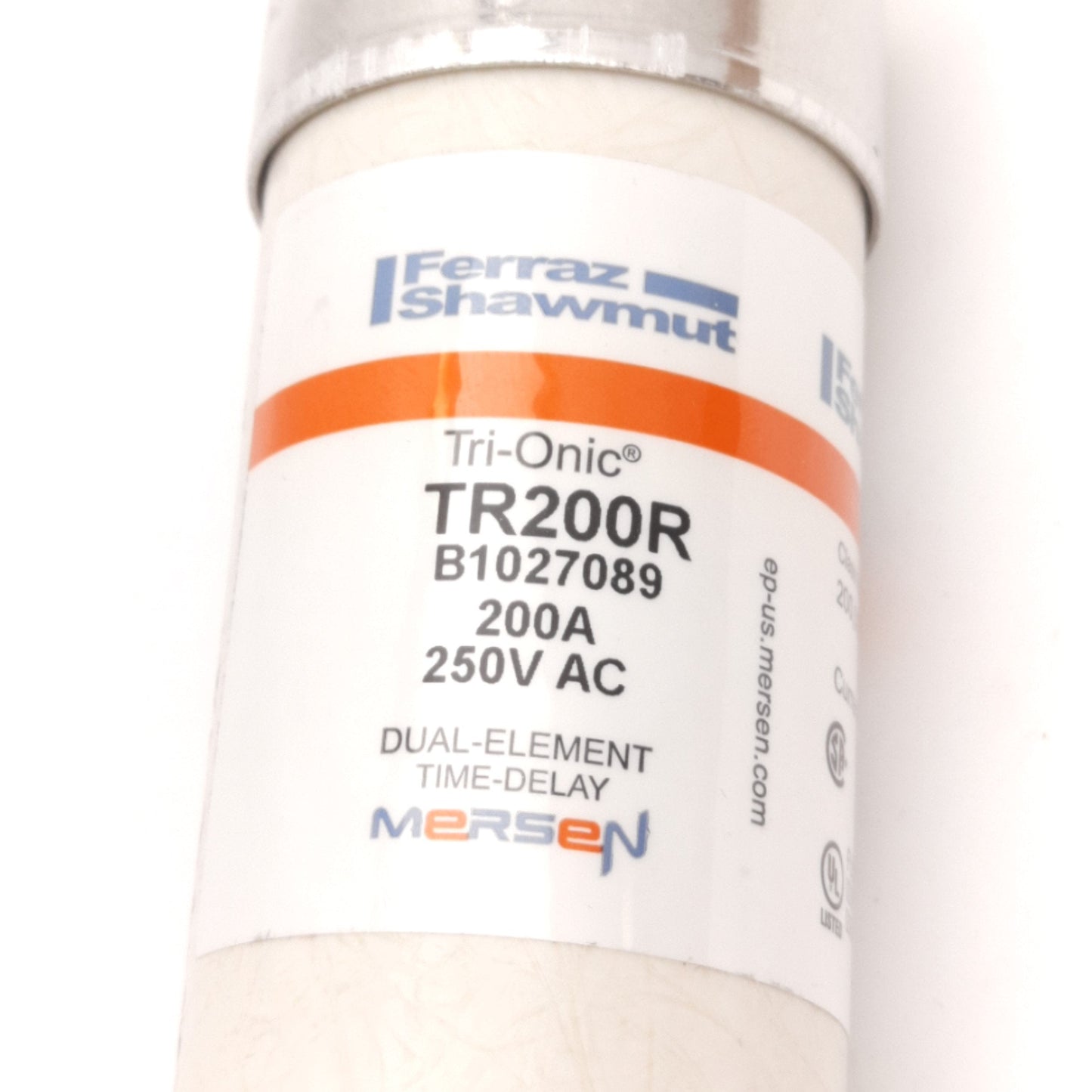 New – Open box Ferraz Shawmut Mersen TR200R Tri-Onic Time Delay Fuse, 250VAC 200A, Class RK5