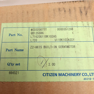 New Citizen L720-U11BK102ASSY Z2-Axis Built-In Servo Motor For L720 CNC Lathe
