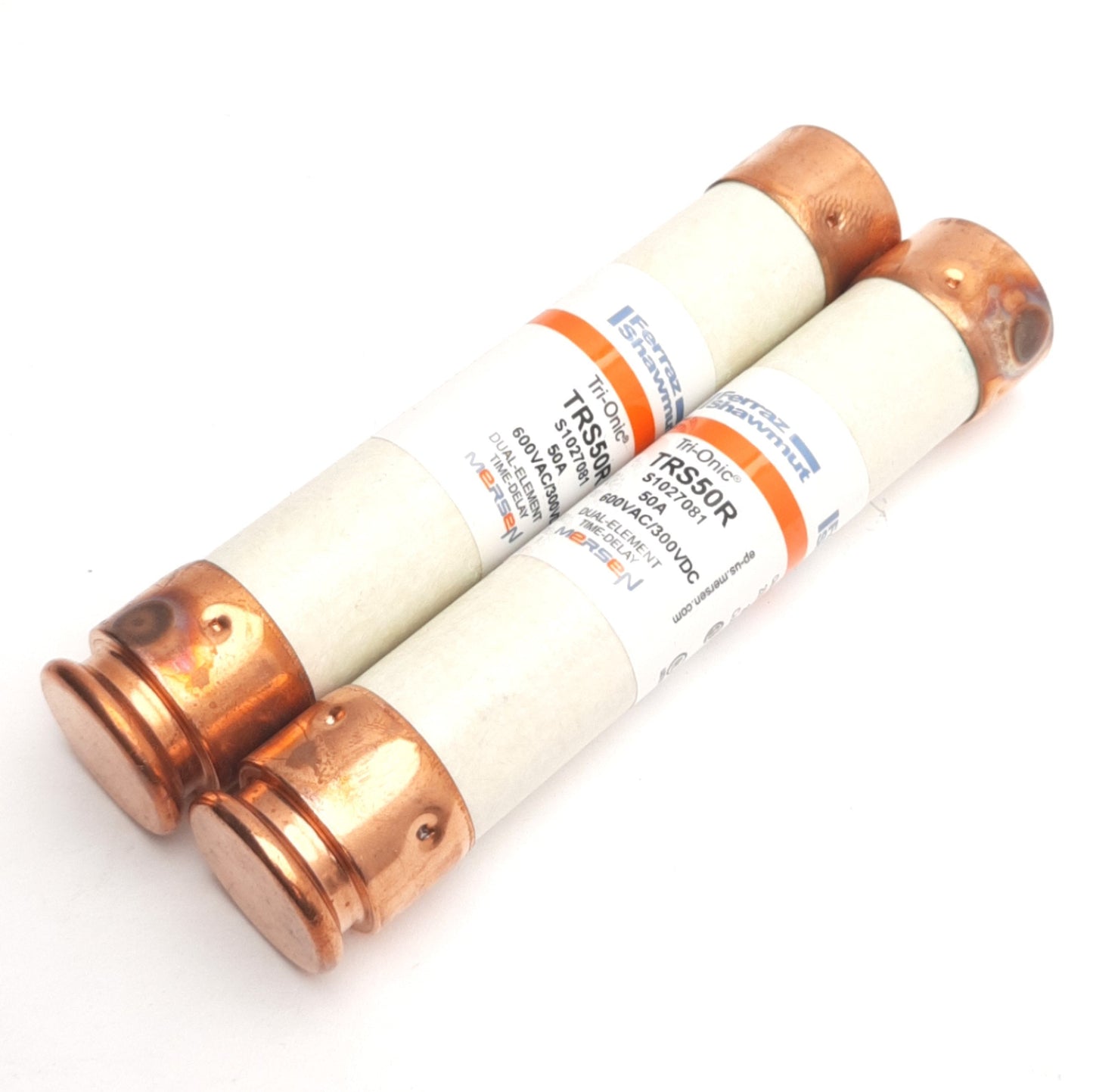 New – Open box Lot of 2 Ferraz Shawmut TRS50R Mersen Time Delay Fuse, 600VAC/300VDC 50A, RK5