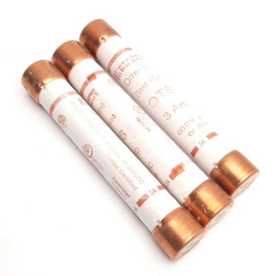 New – Open box Lot of 3 Ferraz Shawmut OTS3 Mersen Time Delay Fuse, 600VAC 3A, Class K5