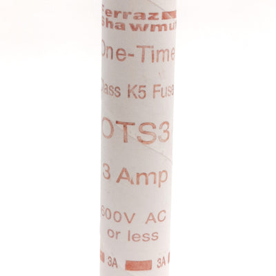 New – Open box Lot of 3 Ferraz Shawmut OTS3 Mersen Time Delay Fuse, 600VAC 3A, Class K5