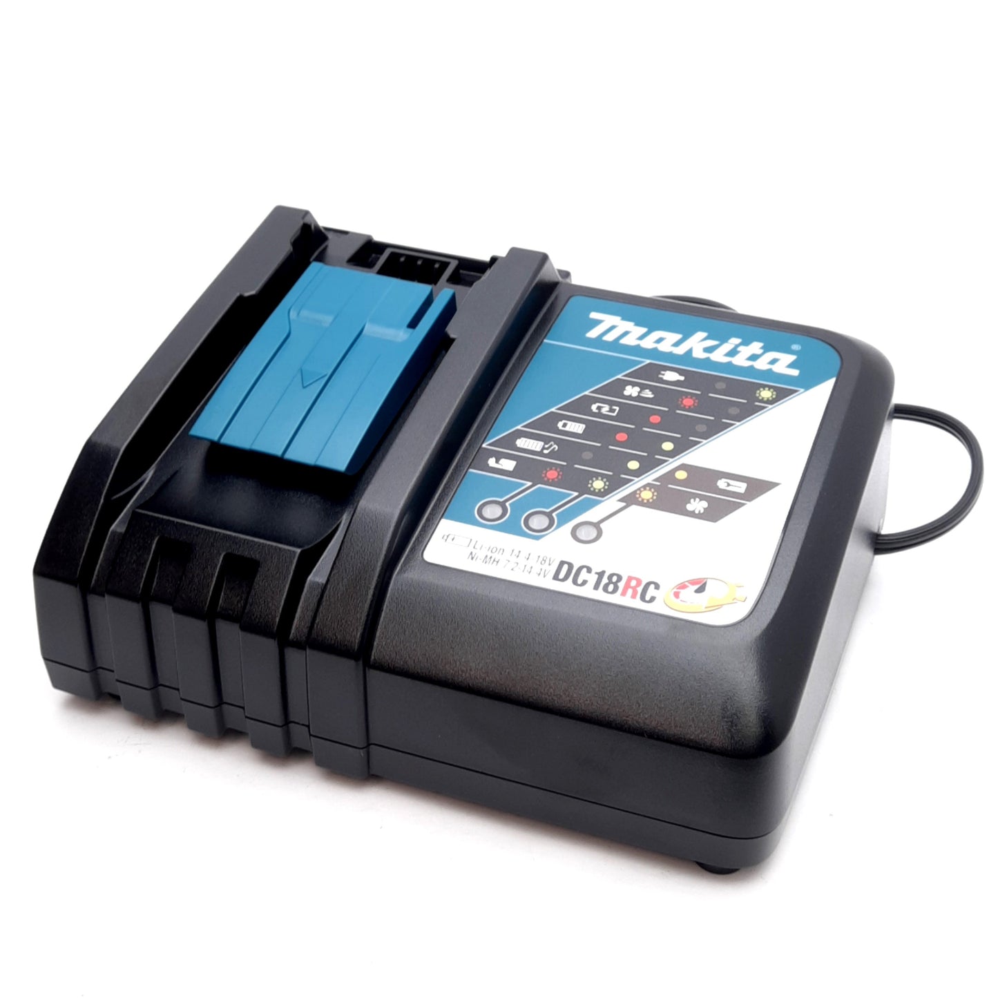 Open box Makita DC18RC Lithium-Ion Rapid Optimum Battery Charger 7.2-18VDC Out, 120VAC In