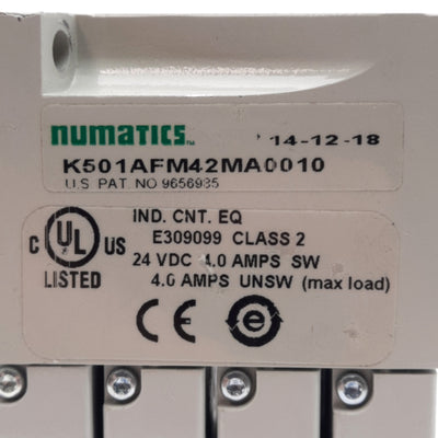 New – Open box Numatics K501AFM42MA0010 Manifold With (4x) R501A2B40MA00F1 Solenoid Valves