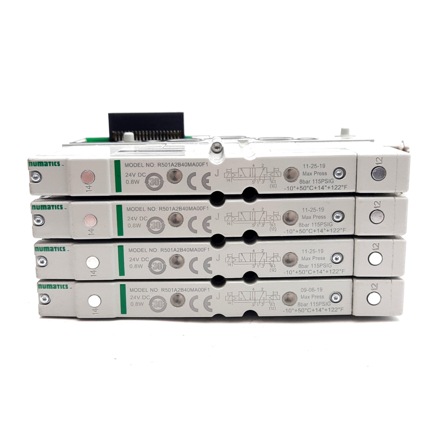 New – Open box Numatics K501AFM42MA0010 Manifold With (4x) R501A2B40MA00F1 Solenoid Valves