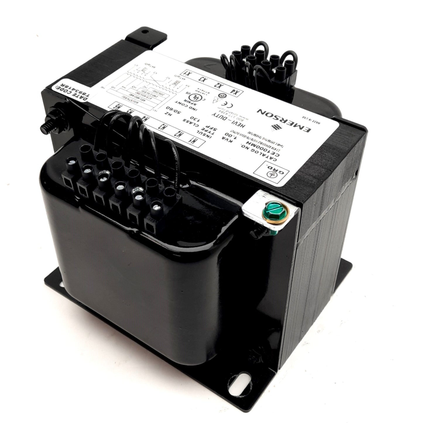 New – Open box Emerson CE1000MH Transformer, 200/-/600VAC Input, 110/-/240 Output, 1kVA