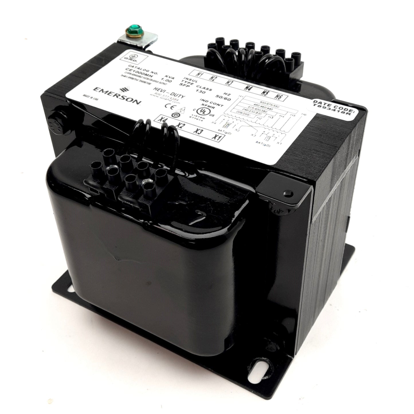 New – Open box Emerson CE1000MH Transformer, 200/-/600VAC Input, 110/-/240 Output, 1kVA