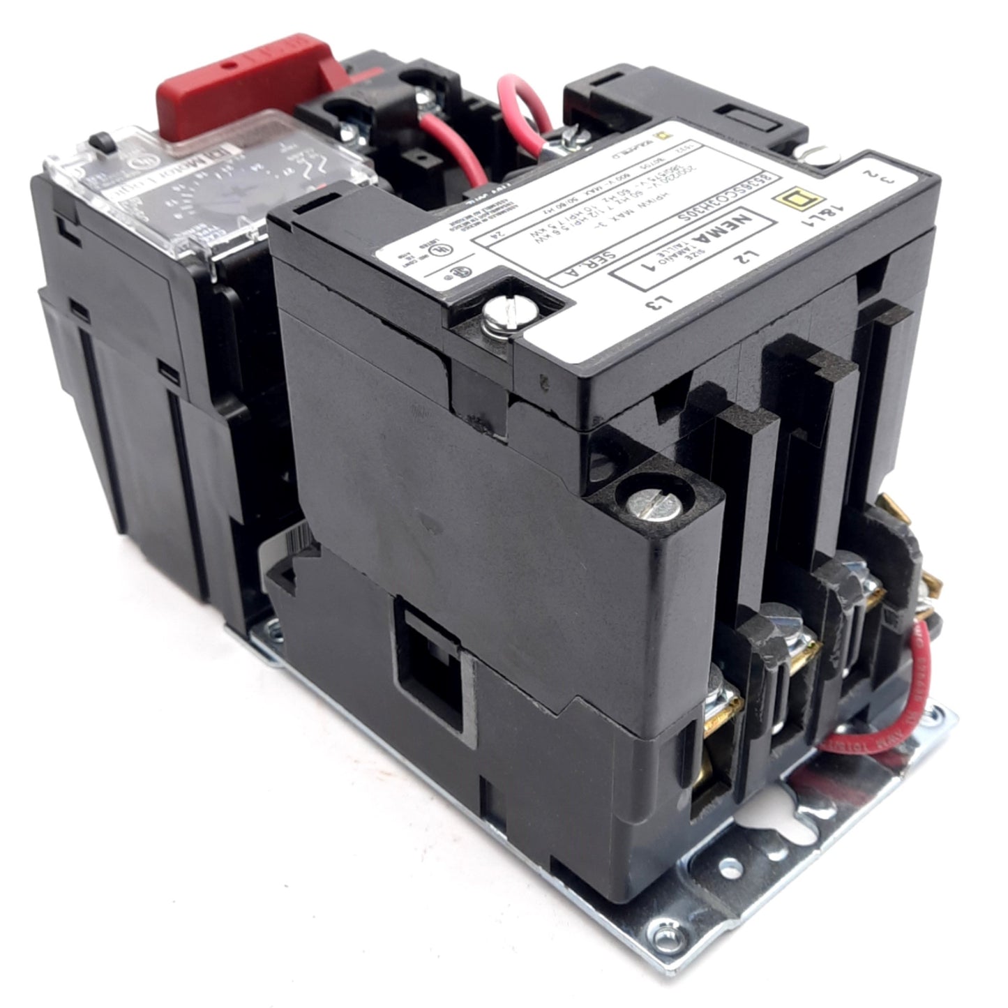 Used Square D 8536SCOH30S Motor Starter, 3PH 200-575VAC, 120VAC Coil, NEMA Size 1