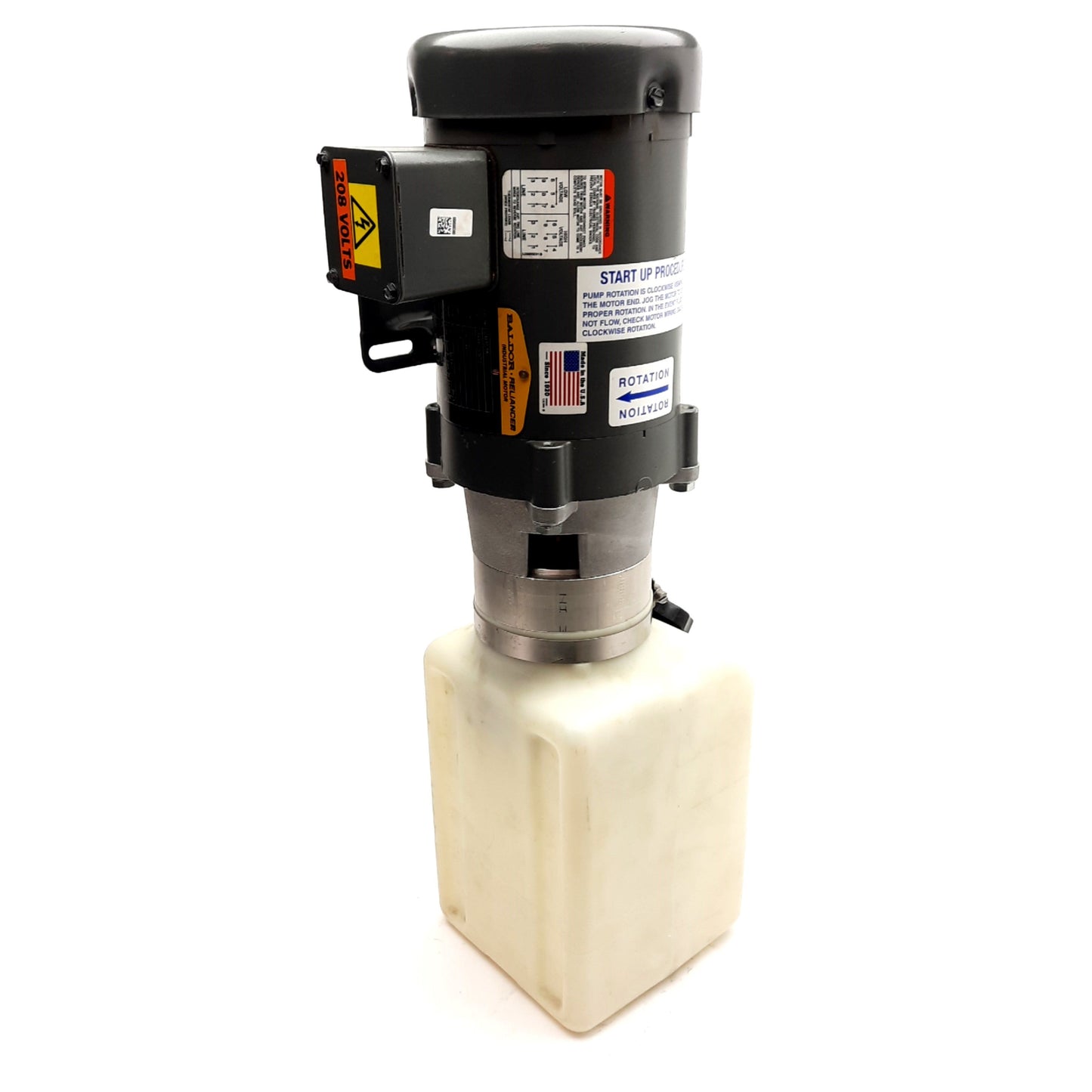 Used Bucher M-4304-0102 Hydraulic Pump & Reservoir, 3PH 230/460VAC, 1/2HP, 56C Frame