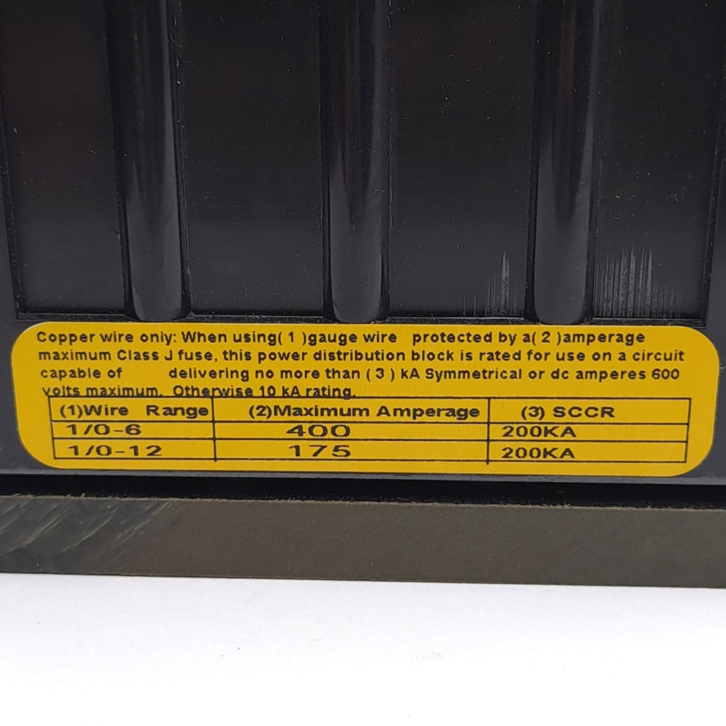 New – Open box Eaton Bussmann PDB371-3 Power Distribution Block, 3-Pole, 600V 310A