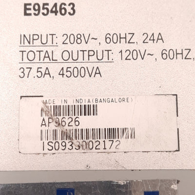 Used APC AP9626 Step-Down Transformer, 208VAC Input, 120VAC Output, 5-20 Receptacles
