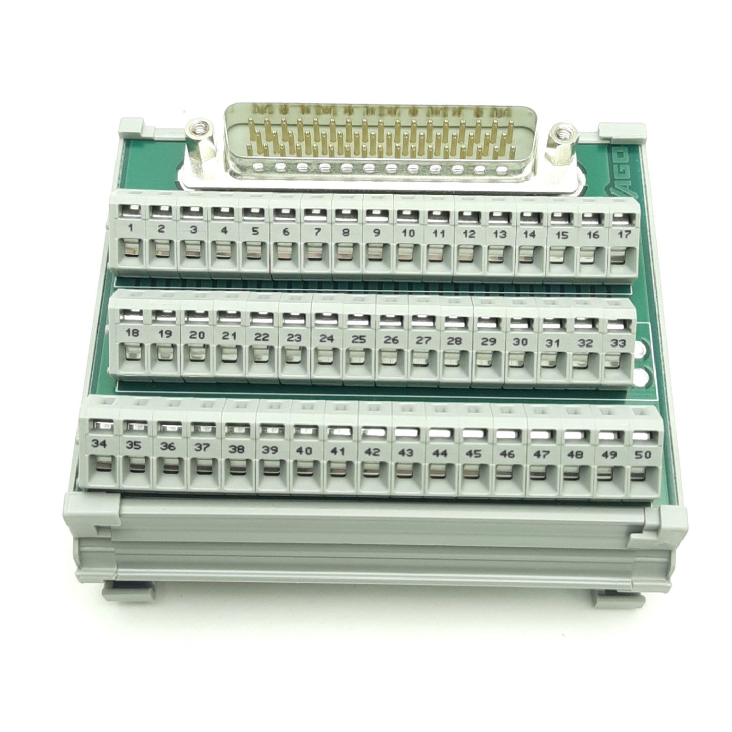 New Yaskawa JUSP-WA50P-D50 / Wago 8002-025 Breakout Board & Cable, DB-50M