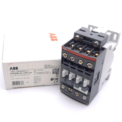 New ABB AF09ZB-30-10RT-22 Contactor, 3-Pole, 600VAC 25A Contact, 48-130VAC Coil