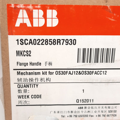 New ABB 1SCA022858R7930 Flange Handle Mechanism Kit For OS30FAJ12 & 0S30FACC12