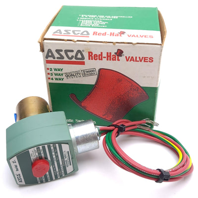 Used ASCO 8263G53 Red-Hat Solenoid Valve, Normally Closed, Steam 50psi, 1/4in NPT