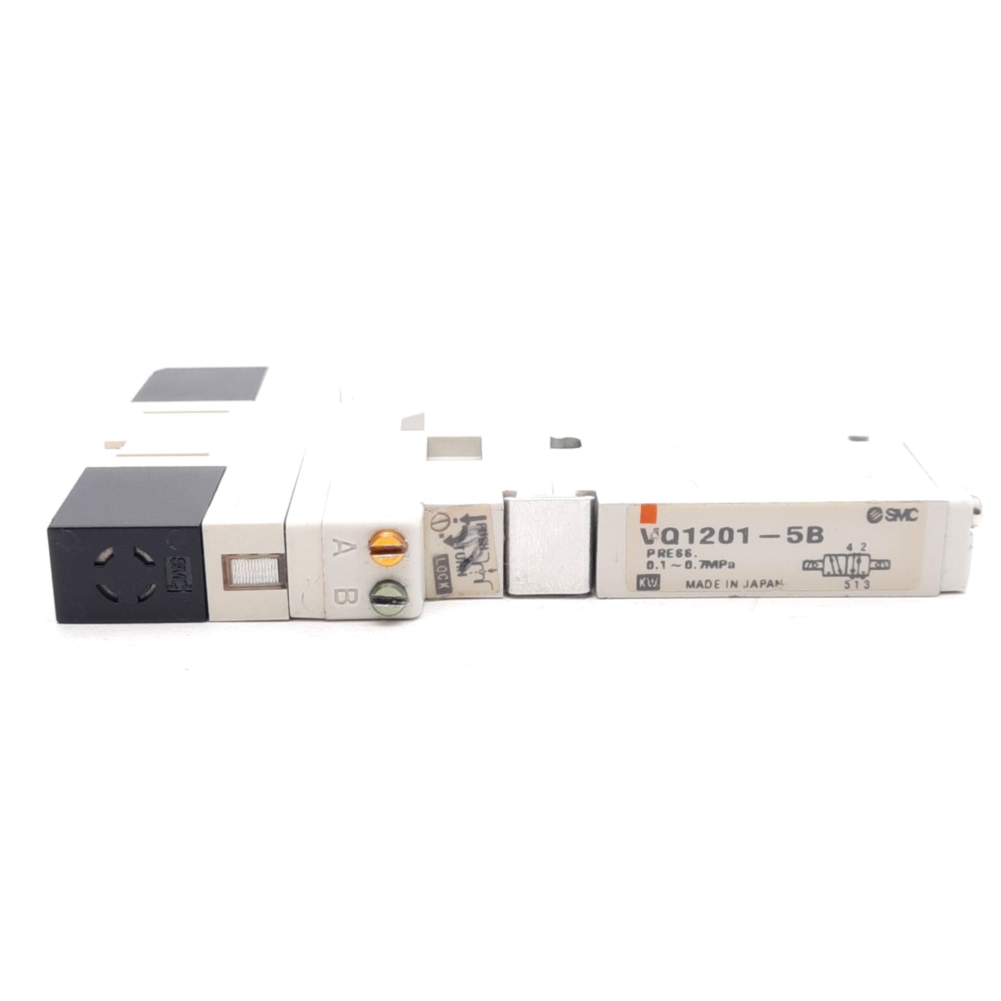 Used SMC VQ1201-5B Solenoid Valve, 2-Position Double, 0.1-0.7MPa, 24VDC Coil