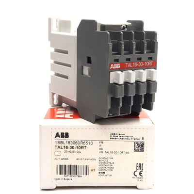 New ABB TAL16-30-10RT Contactor 3NO + NO Aux, 30A/600VAC Contact, 23-42.5VDC Coil